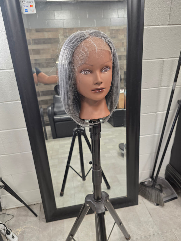 12in Lace Front Bob -Grey Synthetic