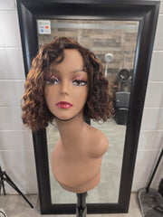 Glueless Deep Wave Wig 10in - natural w/highlights