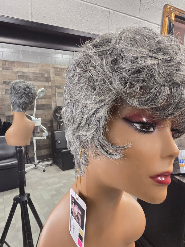 Human Hair Pixie- Grey